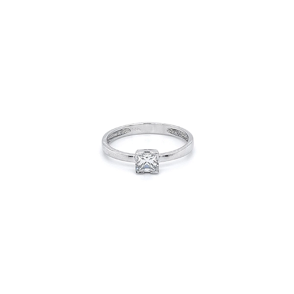 Nhẫn đính hôn bằng vàng trắng và zircon