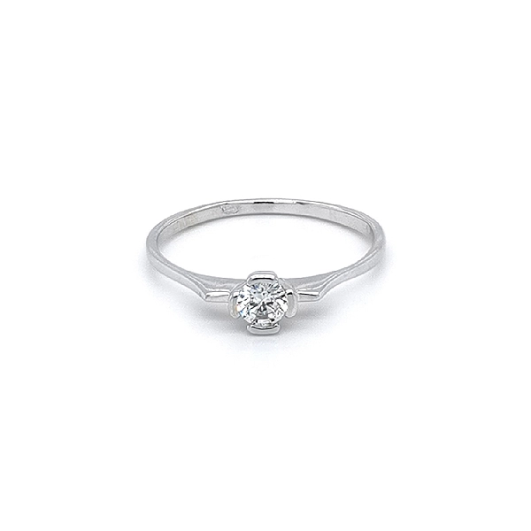 Nhẫn đính hôn bằng vàng trắng và zircon