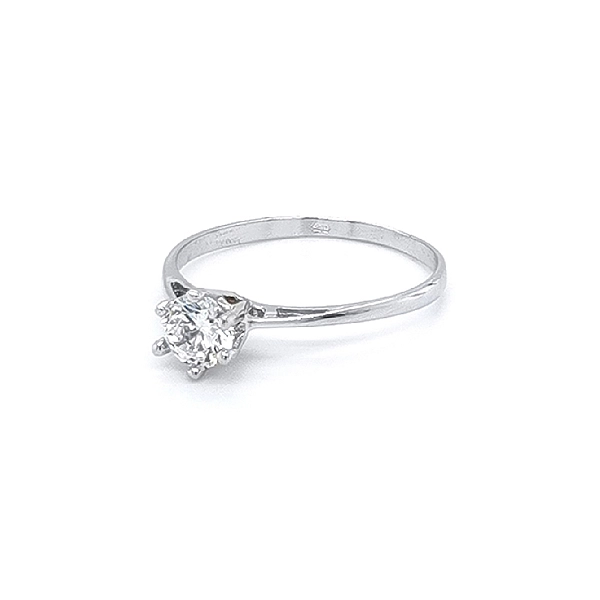 Nhẫn đính hôn bằng vàng trắng và zircon