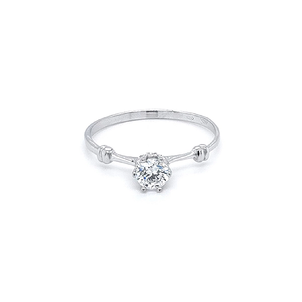 Nhẫn đính hôn bằng vàng trắng và zircon