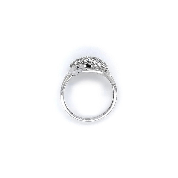 Nhẫn vàng trắng đính đá zircon trắng