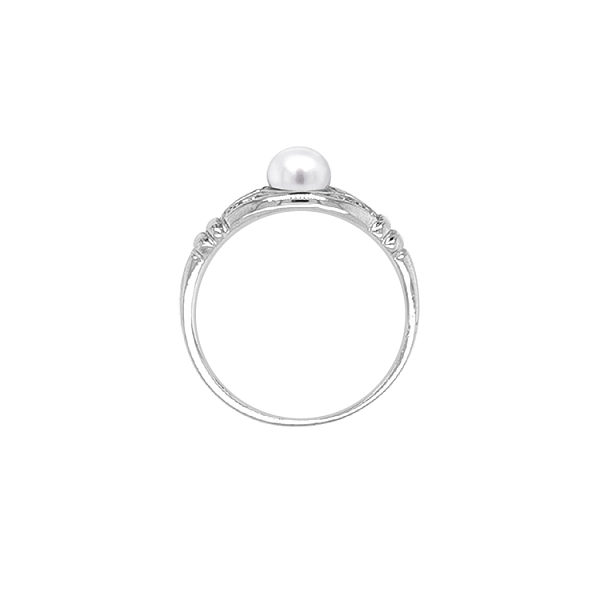 Nhẫn vàng đính ngọc trai và đá zircon