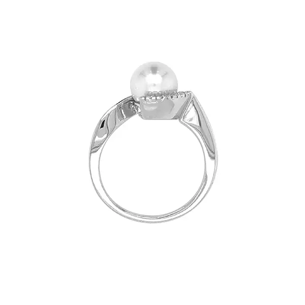 Nhẫn vàng đính ngọc trai và đá zircon