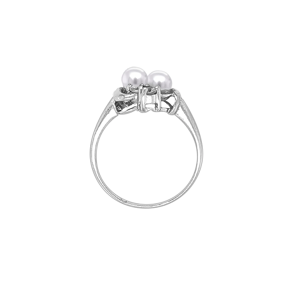 Nhẫn vàng đính ngọc trai và đá zircon