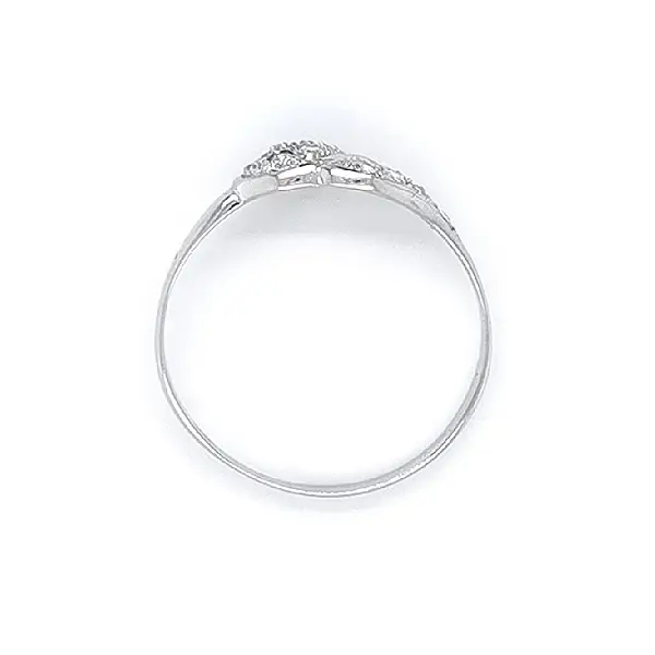 Nhẫn vàng trắng đính đá zircon trắng