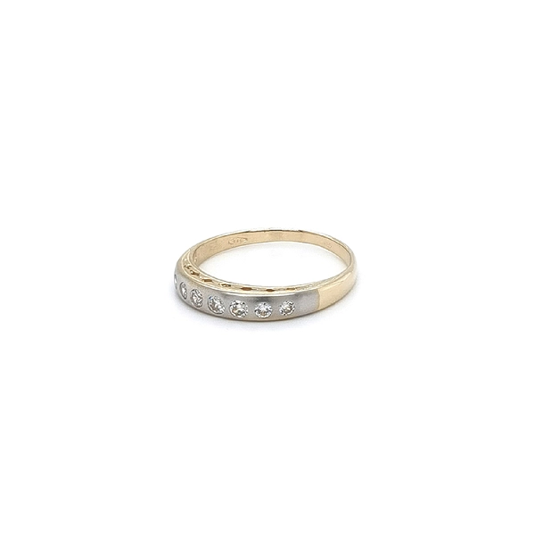 Nhẫn kết hợp vàng và zirconia