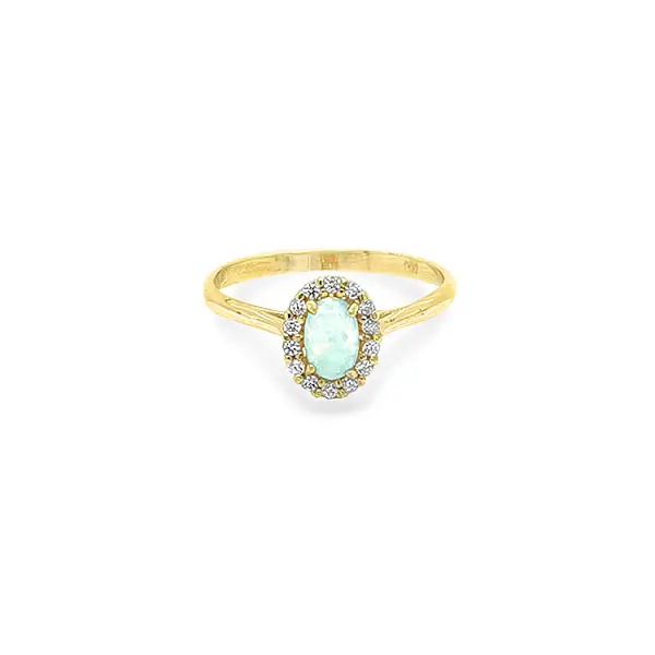 Nhẫn vàng đính ngọc opal và zircon