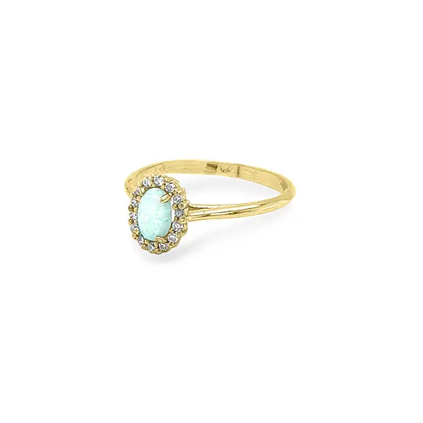 Nhẫn vàng đính ngọc opal và zircon