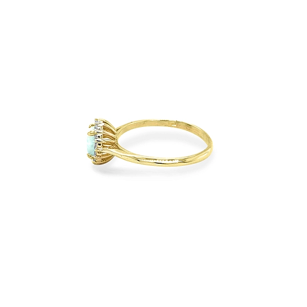 Nhẫn vàng đính ngọc opal và zircon