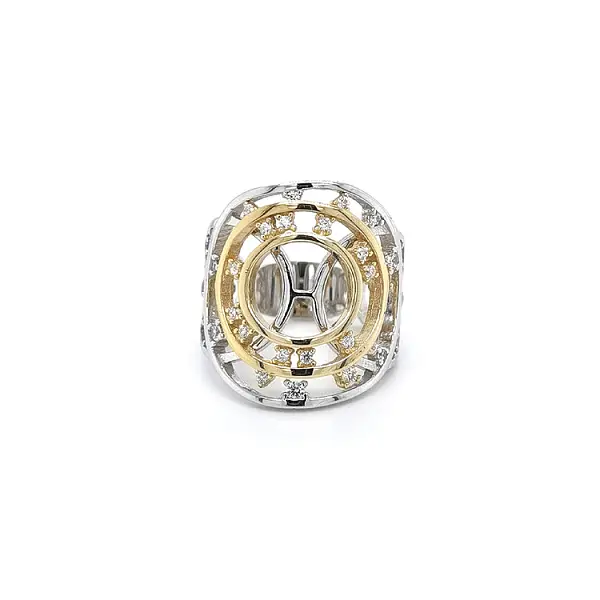 Nhẫn kết hợp vàng và zirconia