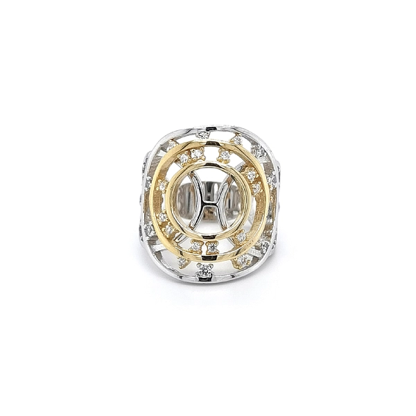 Nhẫn kết hợp vàng và zirconia