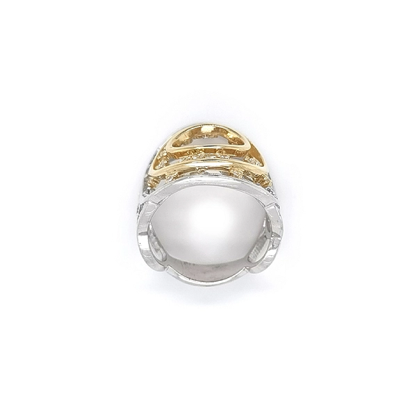 Nhẫn kết hợp vàng và zirconia