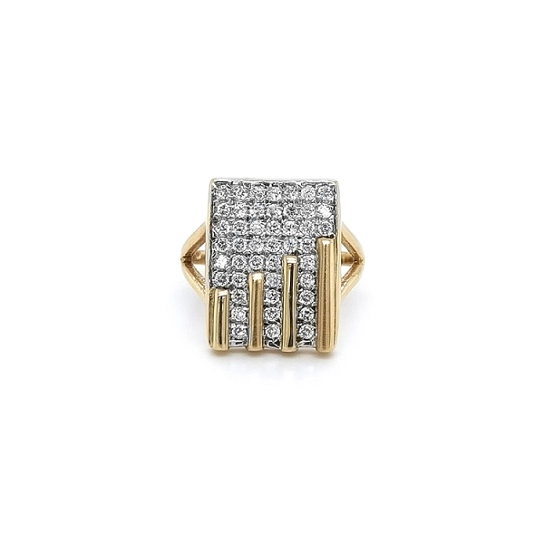 Nhẫn kết hợp vàng và zirconia