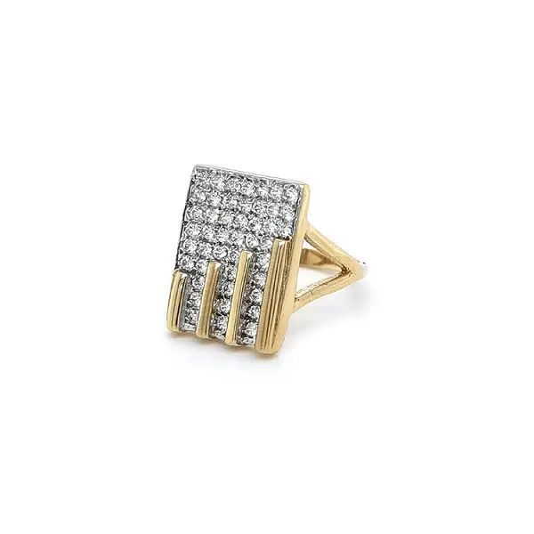 Nhẫn kết hợp vàng và zirconia