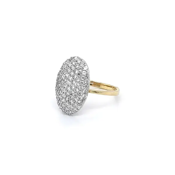 Nhẫn nữ đính đá zircon làm từ vàng kết hợp