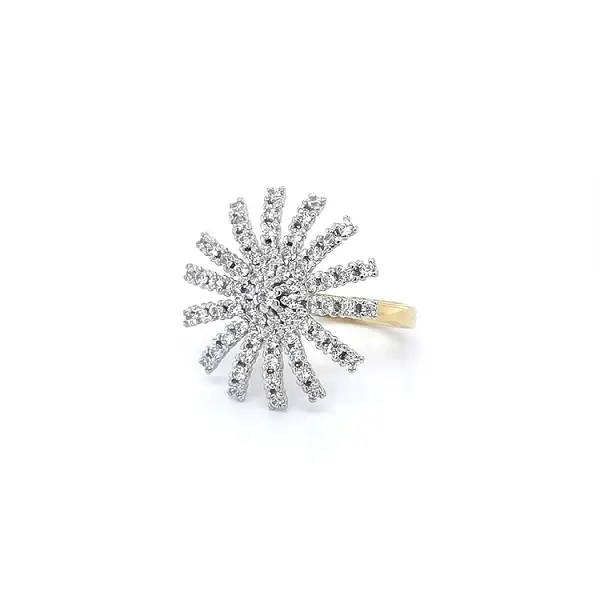 Nhẫn kết hợp vàng và zirconia