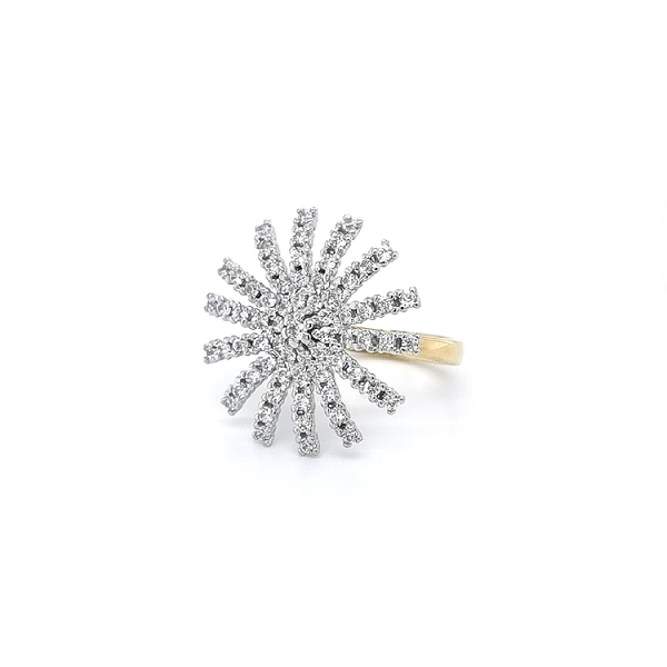 Nhẫn kết hợp vàng và zirconia