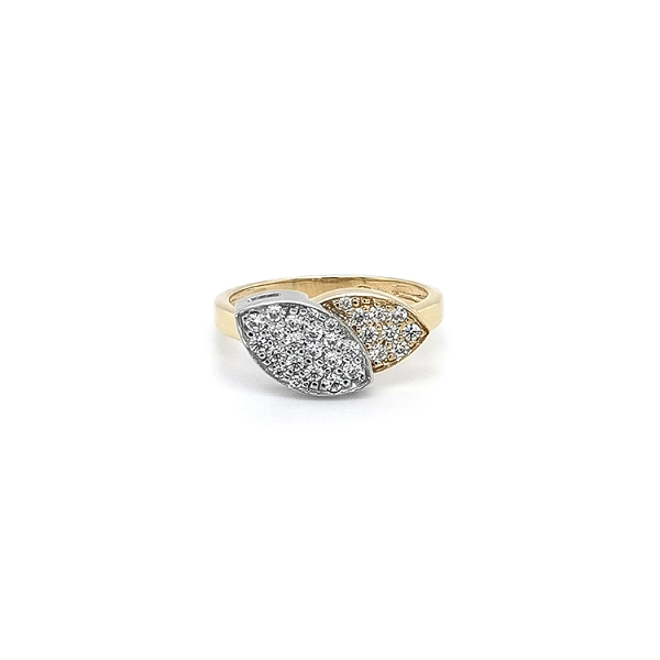 Nhẫn kết hợp vàng và zirconia