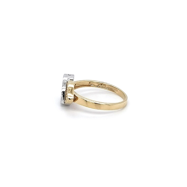 Nhẫn kết hợp vàng và zirconia