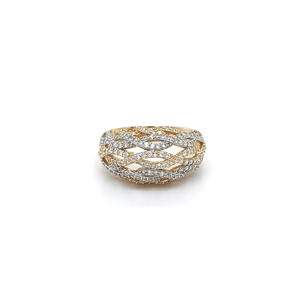 Nhẫn kết hợp vàng và zirconia