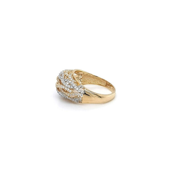 Nhẫn kết hợp vàng và zirconia