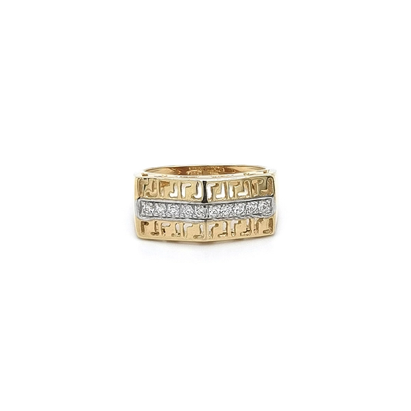 Nhẫn kết hợp vàng và zirconia