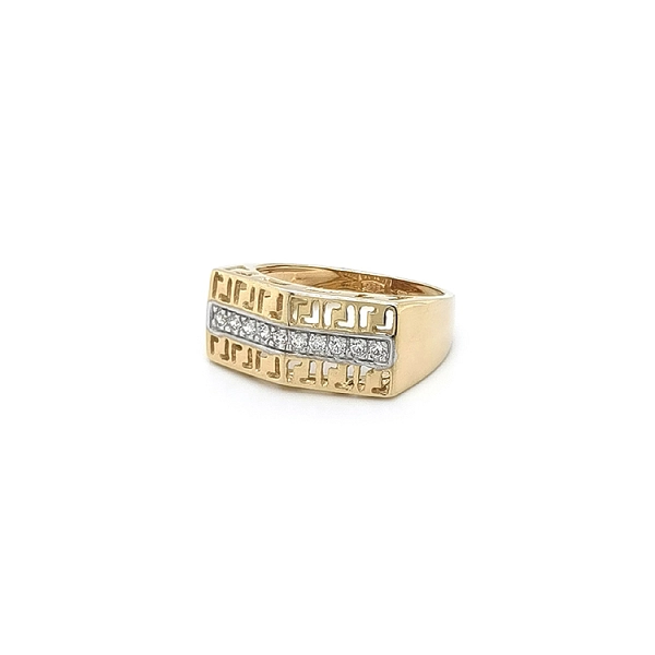 Nhẫn kết hợp vàng và zirconia