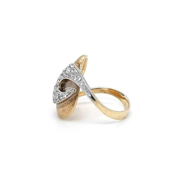 Nhẫn kết hợp vàng và zirconia