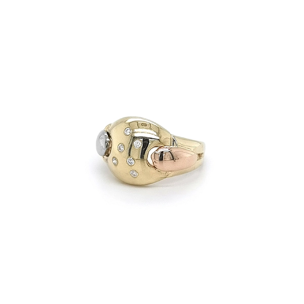 Nhẫn kết hợp vàng và zirconia