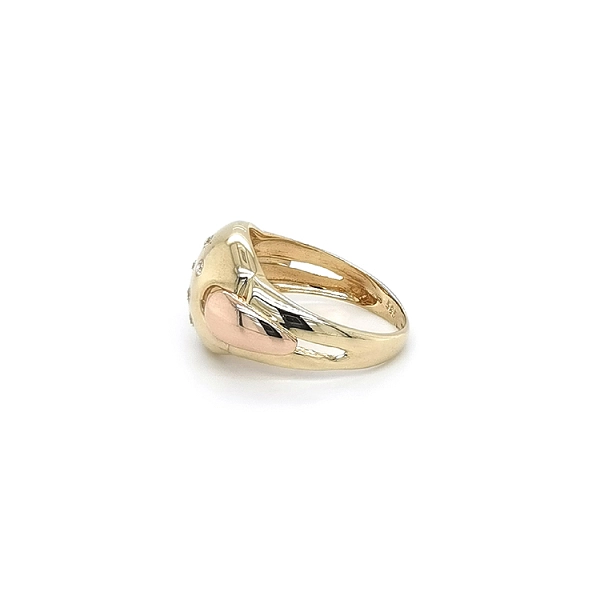Nhẫn kết hợp vàng và zirconia