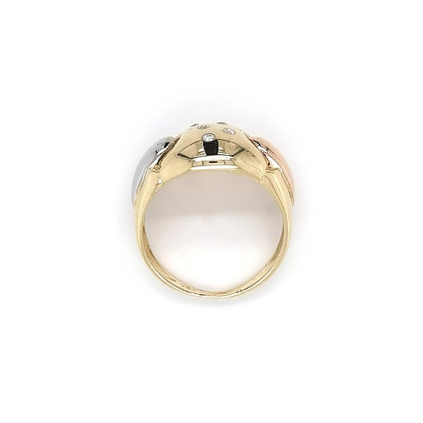 Nhẫn kết hợp vàng và zirconia