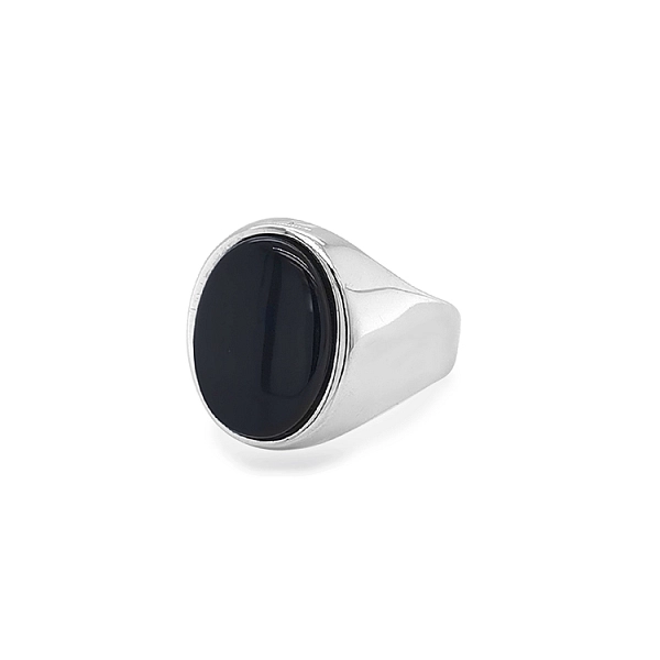 Nhẫn nam vàng với đá onyx