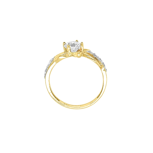Nhẫn vàng hình hoa với đá zircon