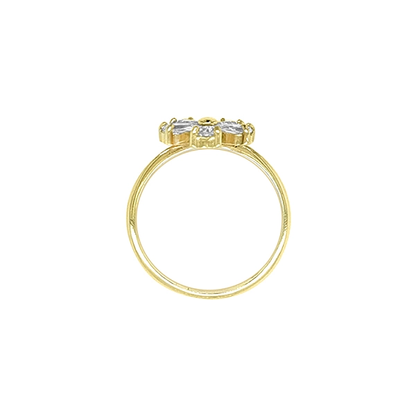 Nhẫn vàng hình hoa với đá zircon