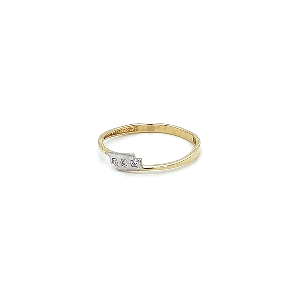 Nhẫn kết hợp vàng và zirconia