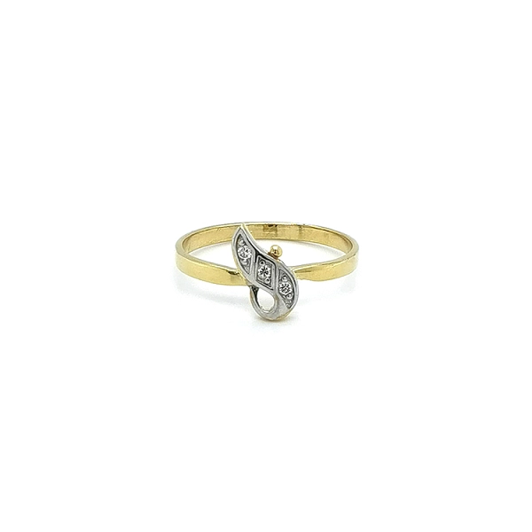 Nhẫn kết hợp vàng và zirconia