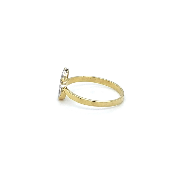 Nhẫn kết hợp vàng và zirconia