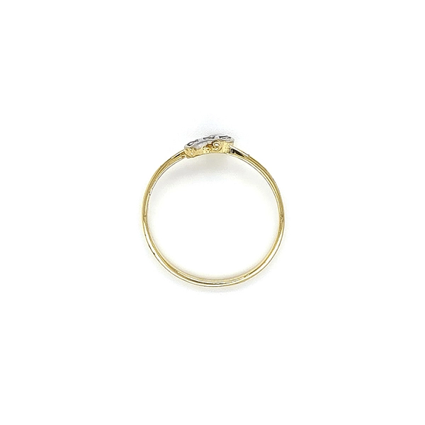 Nhẫn kết hợp vàng và zirconia