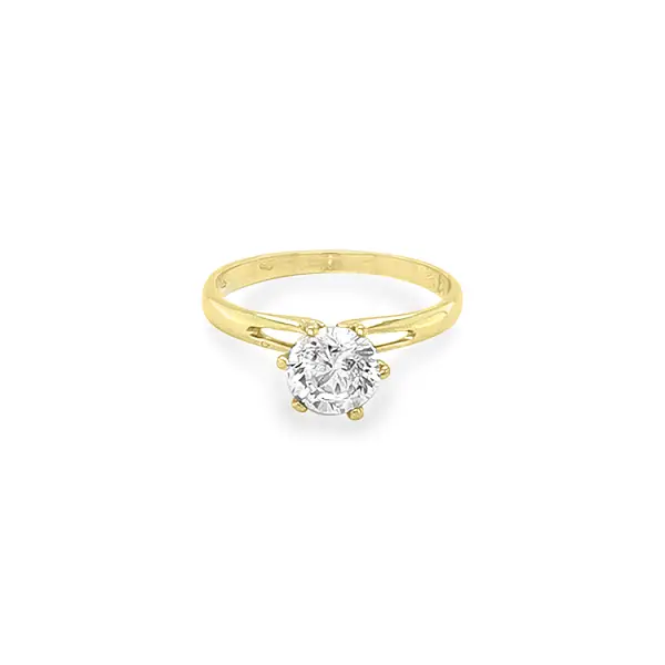 Nhẫn đính hôn bằng vàng với đá zircon