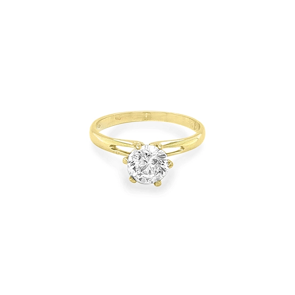 Nhẫn đính hôn bằng vàng với đá zircon
