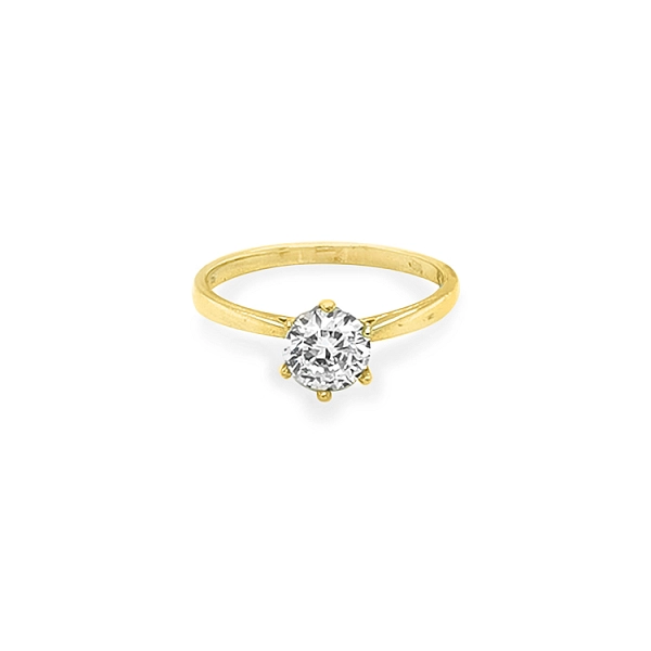 Nhẫn đính hôn bằng vàng với đá zircon