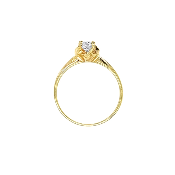 Nhẫn đính hôn bằng vàng với đá zircon