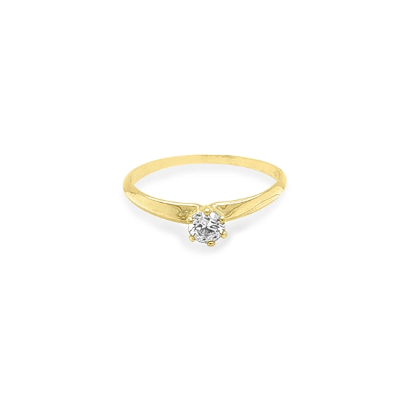 Nhẫn đính hôn bằng vàng với đá zircon