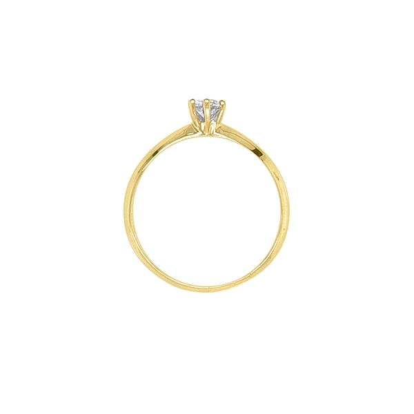 Nhẫn đính hôn bằng vàng với đá zircon