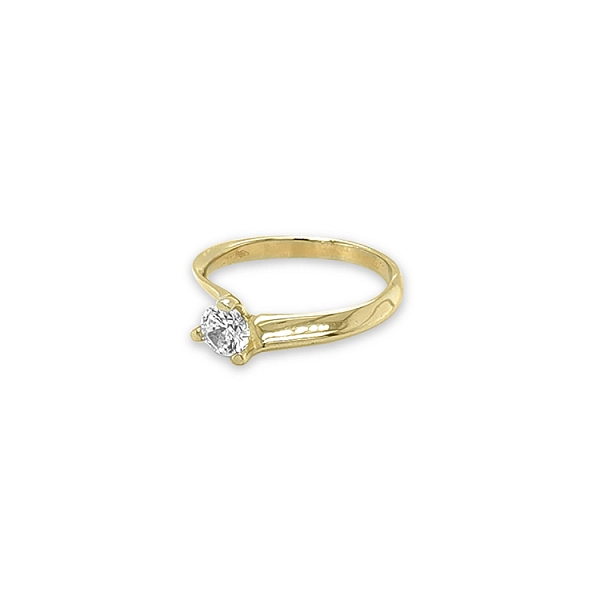 Nhẫn đính hôn bằng vàng có đá cubic zirconia