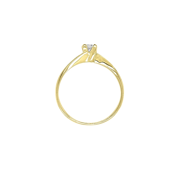 Nhẫn đính hôn bằng vàng với đá zircon