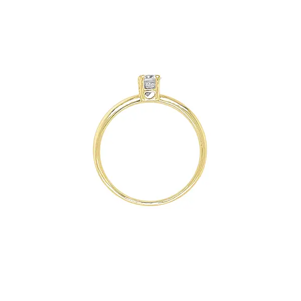 Nhẫn đính hôn bằng vàng với đá zircon