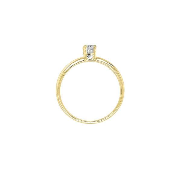 Nhẫn đính hôn bằng vàng với đá zircon