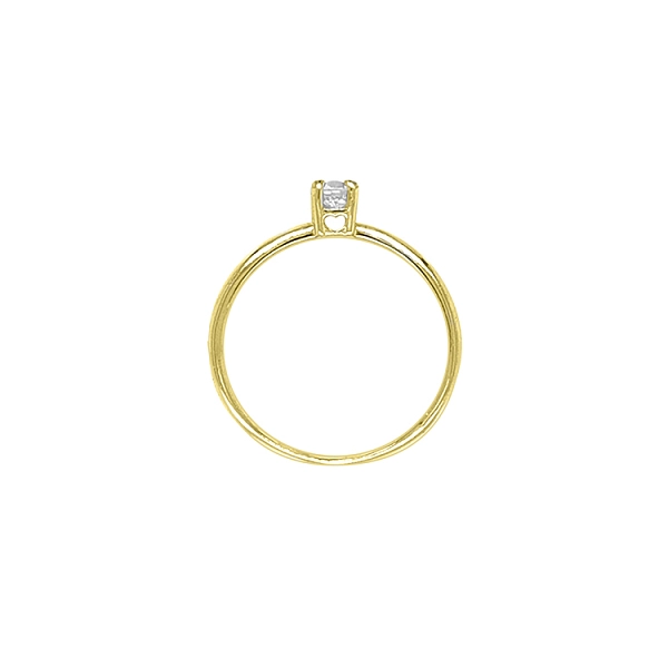 Nhẫn đính hôn bằng vàng với đá zircon