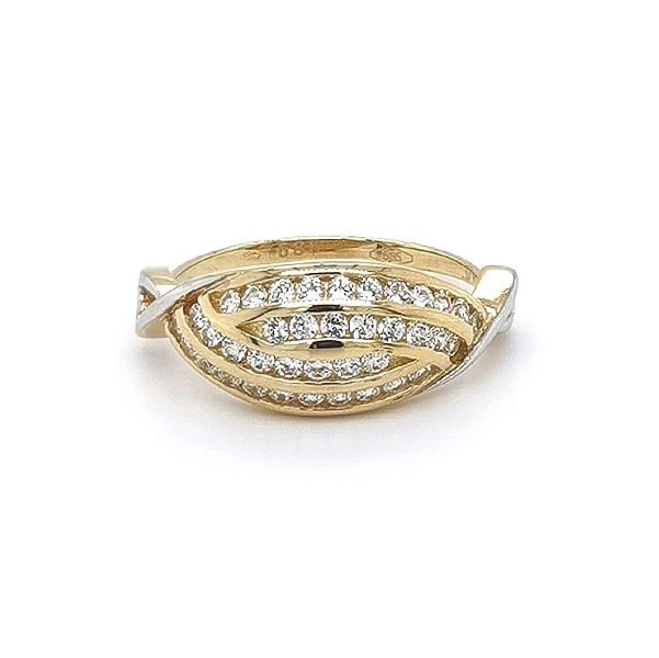 Nhẫn kết hợp vàng và zirconia